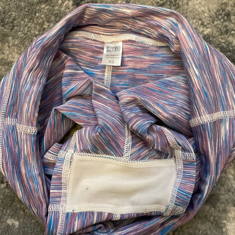 Fleo OG CrossFit shorts, SZ XS, purple & blue